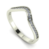 0.19ct Round Diamond Gold Curvy Wedding Band - 05US02