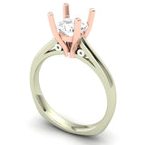 0.69ct Brilliant Cut Solitaire Two Tone Gold Engagement Ring - 01TG01