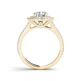 1.73ct Brilliant Diamond Double Halo Gold Engagement Ring  - 01US05