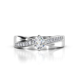 0.42ct Brilliant Diamond Cross Over Gold Engagement Ring  - 02CG16