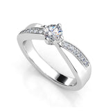 0.42ct Brilliant Diamond Cross Over Gold Engagement Ring  - 02CG16