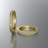 Gold Half Eternity Wedding Band - 02DS04