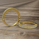 Gold Half Eternity Wedding Band - 02DS08