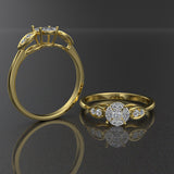 Daisy Collection - Gold Engagement Ring - 02DS16