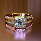 1.5ct Princess Cut Diamond Gold Engagement Ring - 03US01