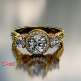 1.16ct Brilliant Diamond 3 stone Gold Engagement Ring - 03US04