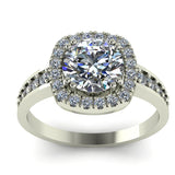 1.72ct Round Diamond Halo Gold Engagement Ring - 03US38