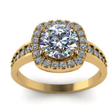 1.72ct Round Diamond Halo Gold Engagement Ring - 03US38