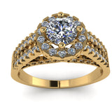 1.2ct Brilliant Cut Diamond Gold Halo Engagement Ring - 03US40