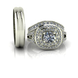 1.29ct Round Diamond Gold Complete Wedding Set  - 03US48B