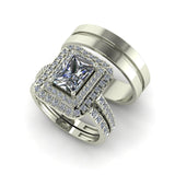 2.26ct Emerald Cut Diamond Gold Complete Wedding Set - 03US50