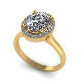 1.61ct Oval Diamond Gold Halo Engagement Ring - 03US51