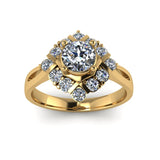 0.83ct Round Diamond Gold Engagement Ring - 03US66