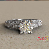 1.1ct Round Diamond Gold Engagement Ring - 03US68