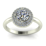 1.03ct Round Cut Diamond Gold Engagement Ring - 03US74