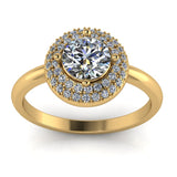 1.03ct Round Cut Diamond Gold Engagement Ring - 03US74