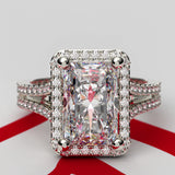 6.85 Radiant Cut Halo Engagement Ring - 03US92