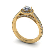 0.85ct Round Diamond Gold Pave Engagement Ring - 04US03