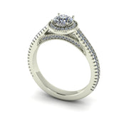 0.85ct Round Diamond Gold Pave Engagement Ring - 04US03