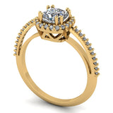 1.27ct Cushion Cut Diamond Halo Gold Engagement Ring - 04US07