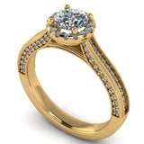 1.04ct Brilliant Cut Diamond Gold Halo Engagement Ring - 04US10