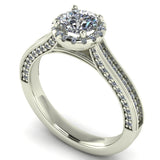 1.04ct Brilliant Cut Diamond Gold Halo Engagement Ring - 04US10