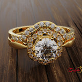 1.1ct Round Diamond Gold Bridal Set - 04US14