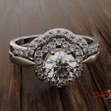 1.1ct Round Diamond Gold Bridal Set - 04US14