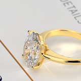 Gold Oval Solitaire Engagement Ring - 04US45