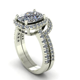 4.66ct Cushion Cut Gold Bridal Set - 04US46