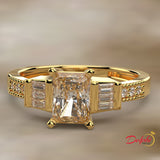 1.8ct Radiant Cut Gold Engagement Ring - 04US54