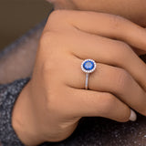 Sapphire Sterling Silver Engagement Ring - 10AS18