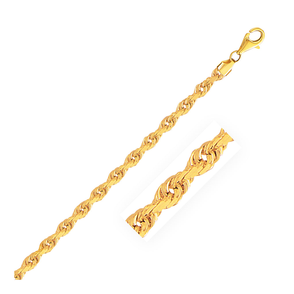 3.0mm Rope Chain (Diamond Cut) 22 inch / White Gold / 14K