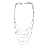 Sterling Silver Five Strand Polished Chain Necklace-rx42503-17