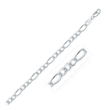 Rhodium Plated 5.5mm Sterling Silver Figaro Style Chain-rx96497-18