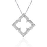 14k White Gold Diamond Cut-out Flower Pendant (1/3 cttw)-rx36436-16