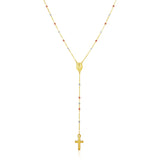 14k Tri Color Gold Lariat Rosary Necklacerx83940-26-rx83940-26