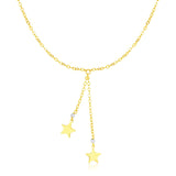 14k Two Tone Gold Lariat Style Necklace with Starsrx37276-17-rx37276-17