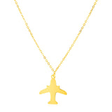 14K Yellow Gold Airplane Necklacerx73907-18-rx73907-18