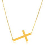 14k Yellow Gold Plain Cross Motif Necklacerx76448-18-rx76448-18