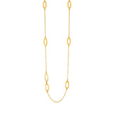 14k Yellow Gold Chain and Soft Rectangular Link Station Necklacerx66646-28-rx66646-28